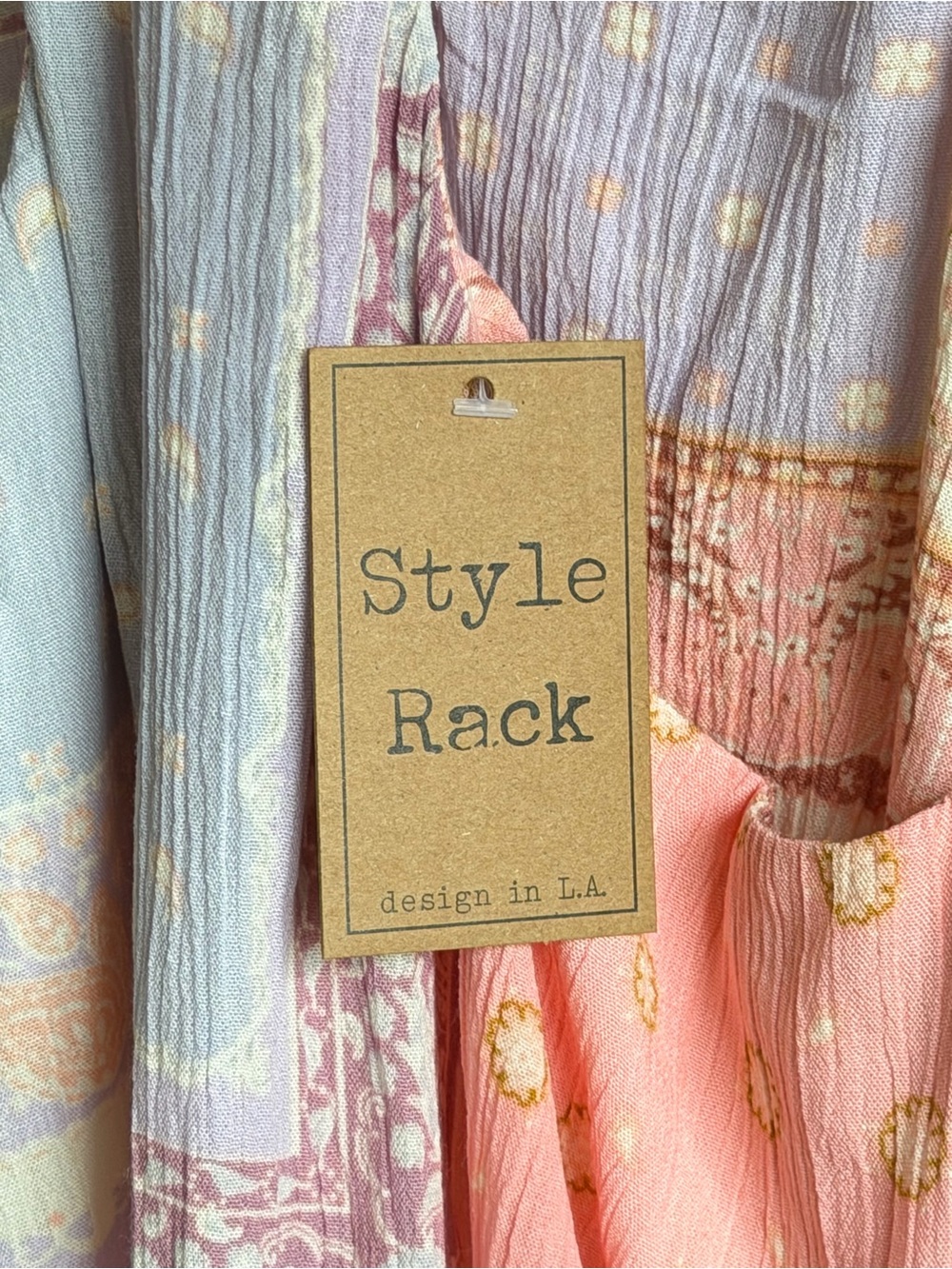 Style Rack Soft Pastel Patchwork Cami - Lavender & Peach - Picture 2 of 8